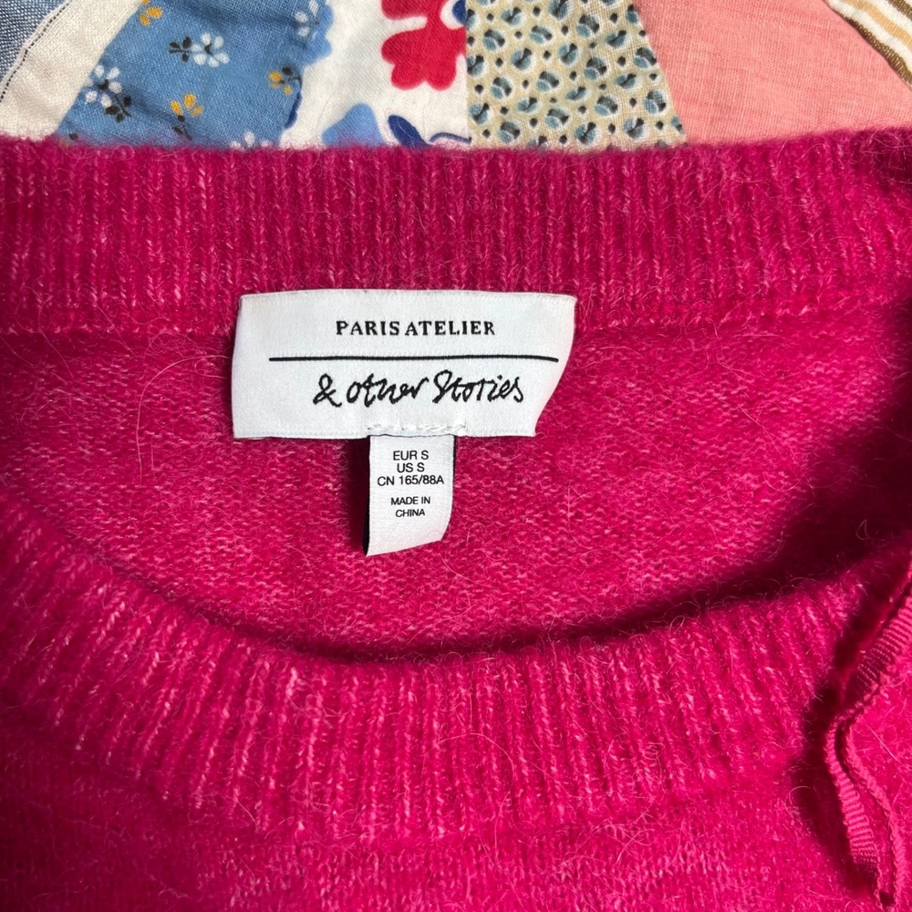 & Other Stories Paris Atelier Fuchsia Pink Alpaca Wool Blend Sweater Small - Picture 2 of 6